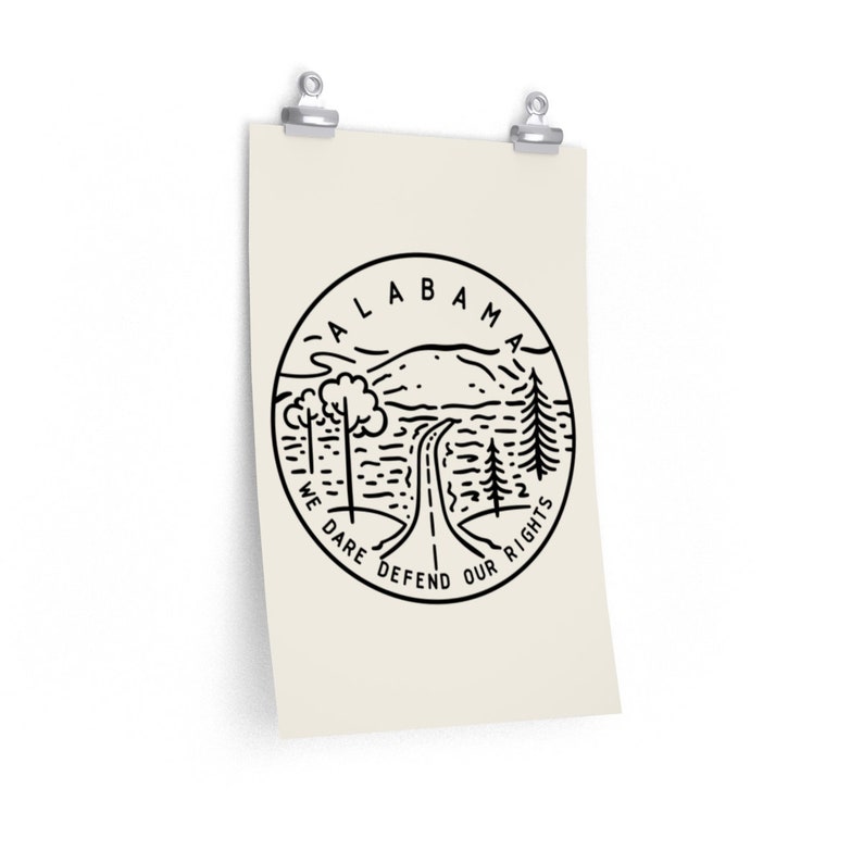 State Design Alabama Print Picture Hand Drawn Art Alabama Poster