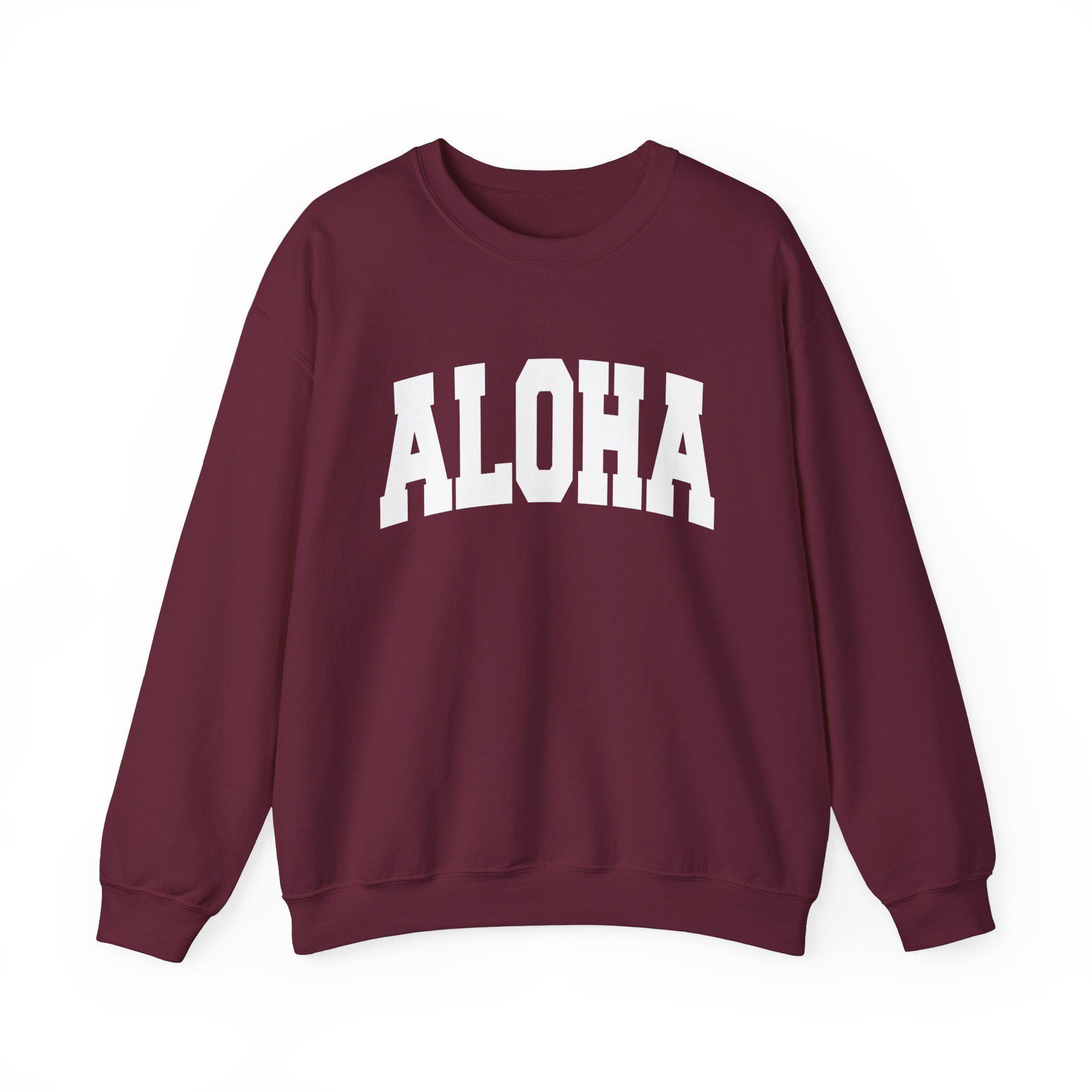 Aloha Sweatshirt - Unisex Graphic Crewneck, Collegiate Style - Etsy