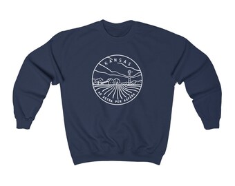 Kansas Sweatshirt: Unisex Crewneck with State Design