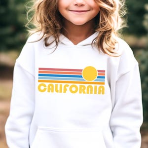 California Youth Hoodie, Retro Sunrise California Youth Sweatshirt - Personalization Available