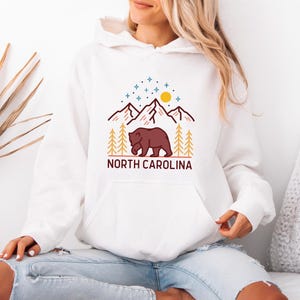 North Carolina Hoodie, Retro Unisex North Carolina Hoodie Sweatshirt - Personalization Available