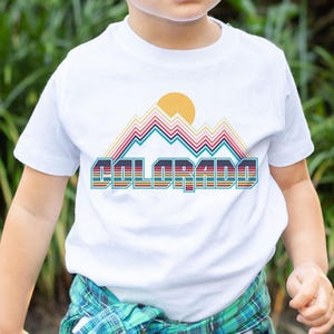 Retro Colorado Toddler T-Shirt: Mountain Unisex Cotton Tee