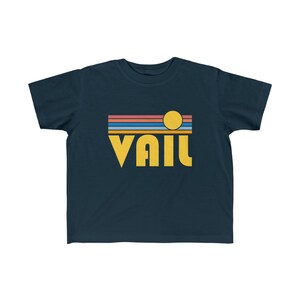 Vail Toddler Shirt, Retro Sunrise Vail, Colorado Kid&#39;s T-Shirt - Personalization Available