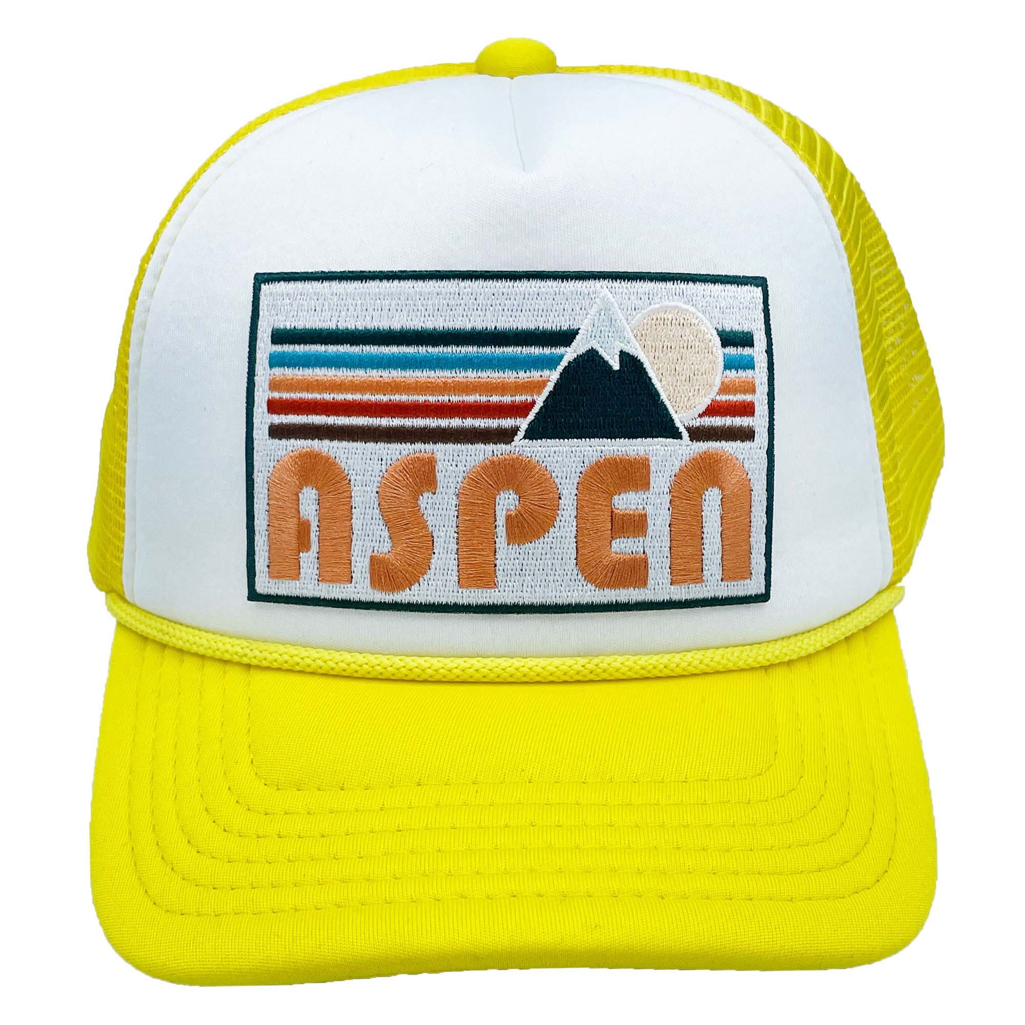 Retro Aspen Colorado Youth Hat: Embroidered Mountain 