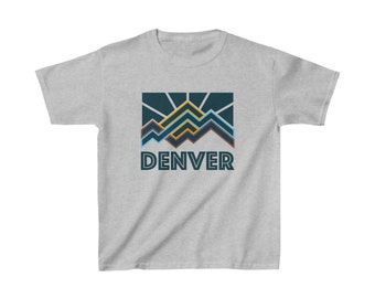 Denver, Colorado Youth Shirt, Retro Mountain Denver Kid's T-Shirt