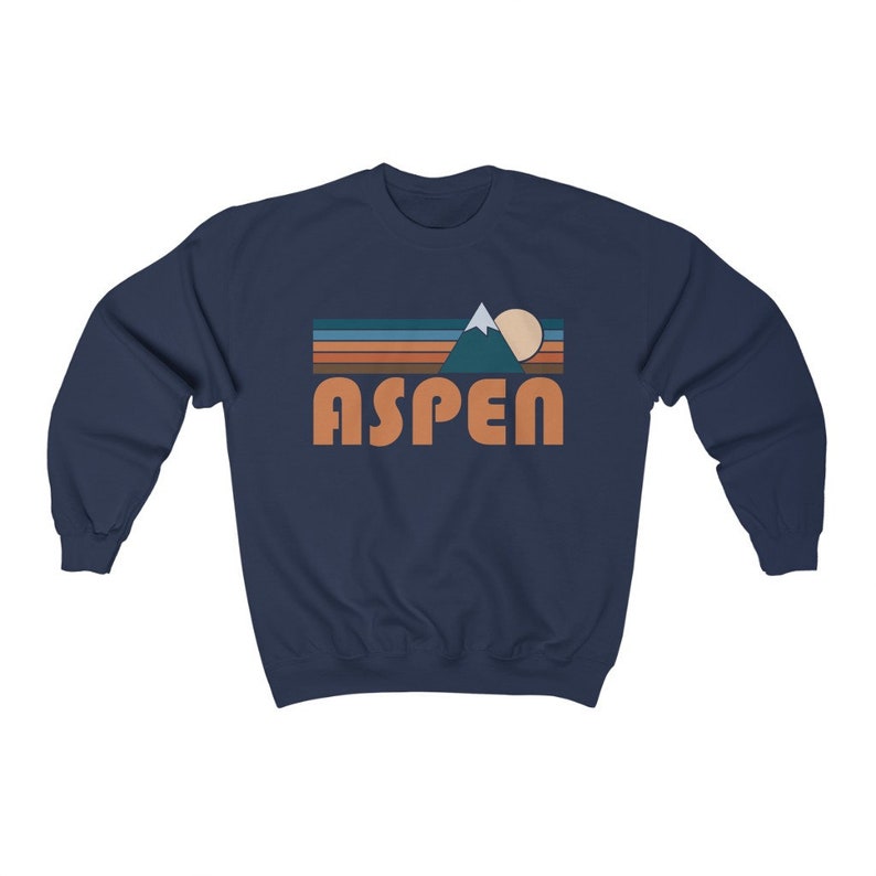 Aspen Colorado Sweatshirt Unisex Retro Mountain Crewneck Etsy