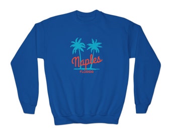 トップス Palm tree sweatshirt / navy Naples Florida Youth Sweatshirt: Palm Tree Crewneck - Etsy Sweden