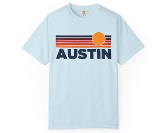 Austin, Texas Graphic Tee, 100% Cotton Comfort Colors Retro Unisex Austin T shirt
