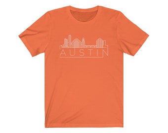 Austin, Texas T-Shirt, Adult Unisex Skyline Austin T Shirt - Personalization Available