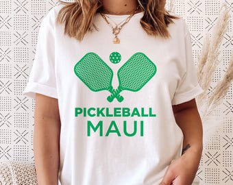 Maui, Hawaii T-Shirt, Retro Pickleball Unisex Maui Shirt - Personalization Available