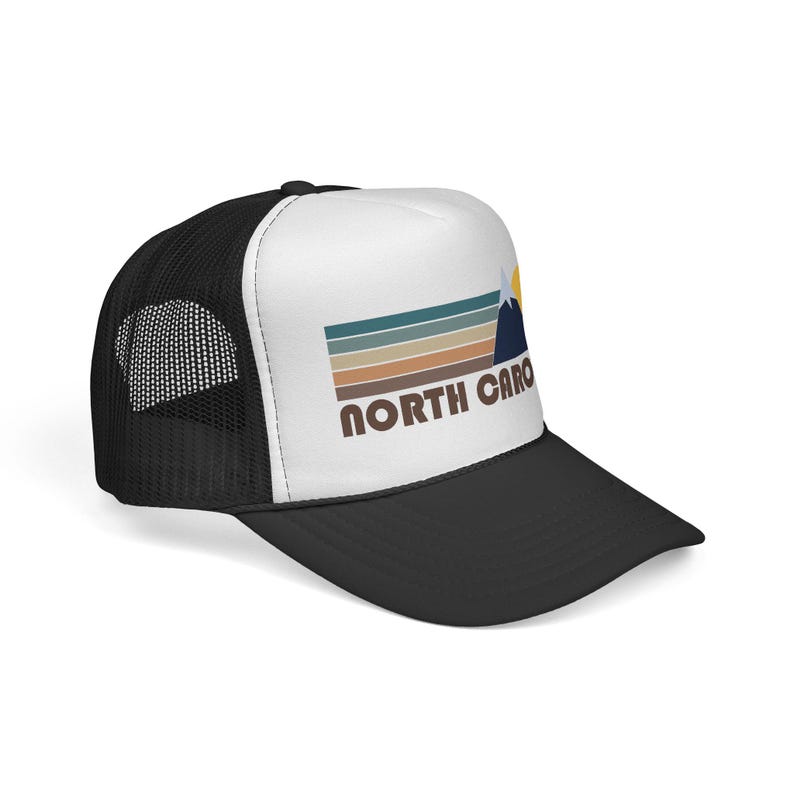 North Carolina Retro Mountains Trucker Hat - Vintage Style North Carolina Cap image 3