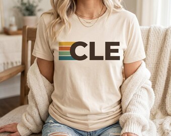 Cleveland Ohio T-Shirt - Retro CLE City Stripes, Unisex Graphic Tee