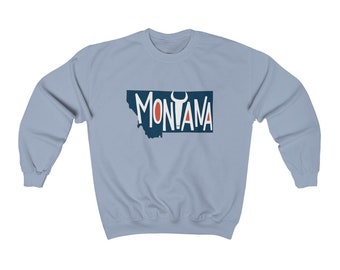 Montana Sweatshirt, State Design Unisex Crewneck Montana Sweatshirt