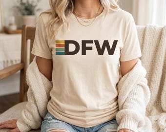 Dallas Texas T-Shirt - Retro DFW City Stripes, Unisex Graphic Tee
