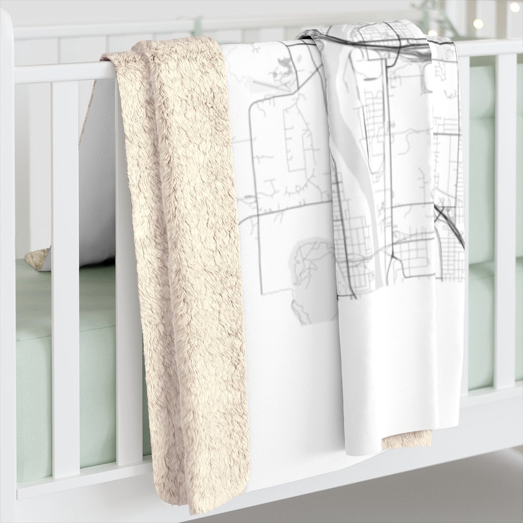 Tulsa Oklahoma Blanket Sherpa City Map Tulsa Fleece Blanket Etsy