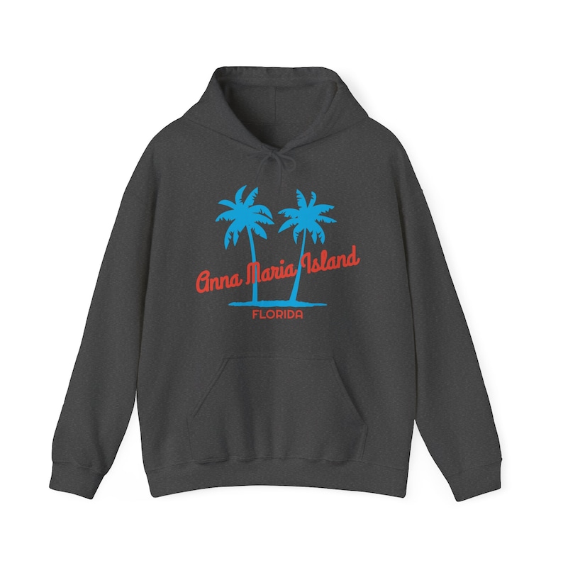 Retro Anna Maria Island, Florida Hoodie: Unisex Sweatshirt Dark Heather