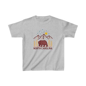 Retro Mountain North Carolina Youth T-Shirt - Bear Design image 4