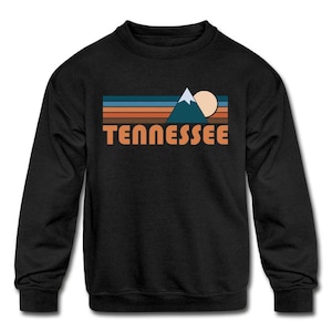 Tennessee Youth Sweatshirt, Retro Mountain Youth Tennessee Sweatshirt - Personalization Available