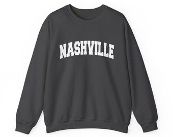Nashville, Tennessee Sweatshirt - Unisex Graphic Crewneck, Collegiate Style