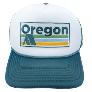 Kids Oregon Trucker Hat (Ages 2-12), Retro Camping Oregon Snapback Youth Hat  / Kid&#39;s Hat