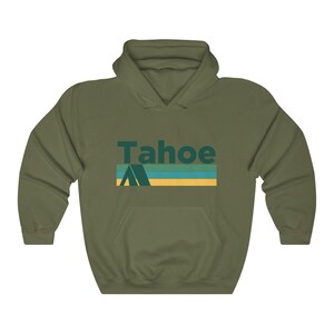 Lake Tahoe, California Hoodie, Retro Camping Adult Unisex Lake Tahoe Hoodie / Hooded Sweatshirt - Personalization Available