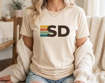 San Diego California T-Shirt - Retro SD City Stripes, Unisex Graphic Tee