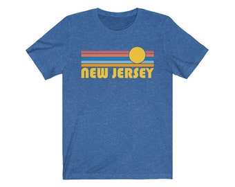 New Jersey T-Shirt, Retro Sunset Unisex New Jersey Shirt