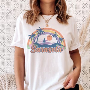 Sarasota, Florida T-Shirt - Retro Beach Unisex Sarasota Shirt - Personalization Available
