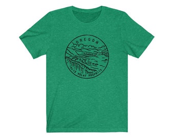 Camiseta unisex de Oregón con diseño desgastado del estado. Personalizable.