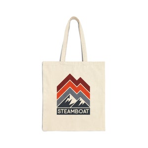 Steamboat, Colorado Cotton Canvas Steamboat Tote Bag - Personalization Available