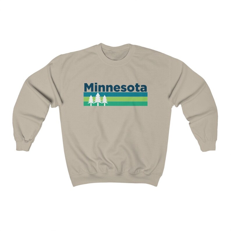 Minnesota Sweatshirt Retro Trees Adult Unisex Crewneck - Etsy