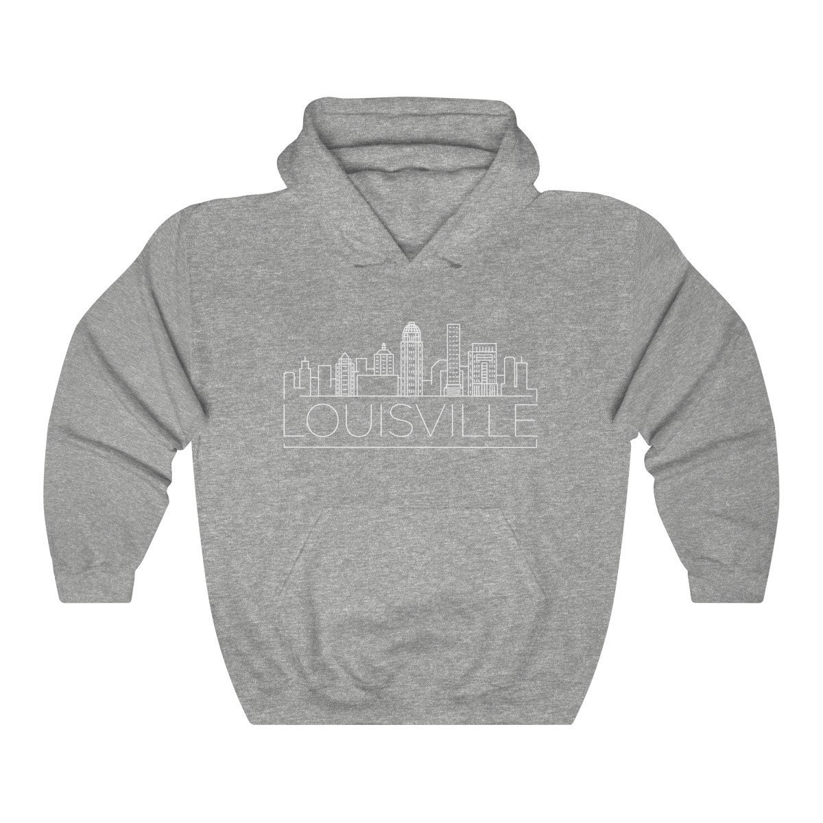 HeyMountains Louisville Hoodie - Adult Unisex Skyline Louisville, Kentucky Sweatshirt