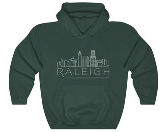 Raleigh Skyline Hoodie : Sweatshirt unisexe North Carolina