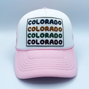 Colorado Trucker Hat, Retro 4 Colorado Snapback Hat  / Adult Hat