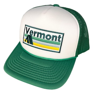 Vermont Trucker Hat, Retro Camping Vermont Snapback Hat  / Adult Hat