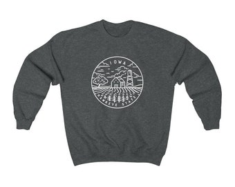 Iowa State Crewneck Sweatshirt: Unisex Iowa Farm Design