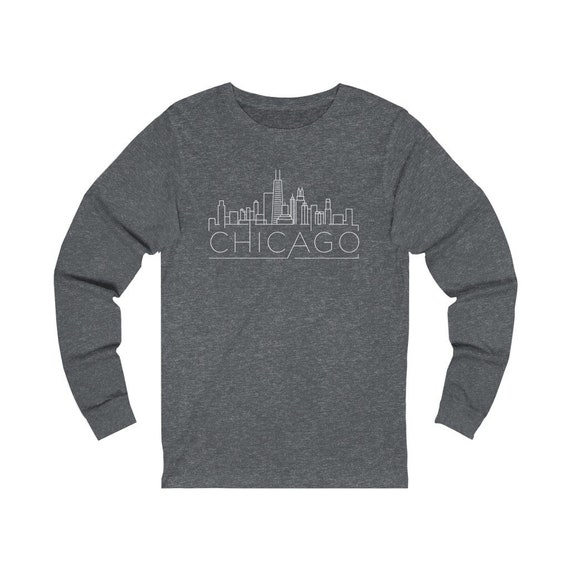 Chicago, Illinois Long Sleeve Shirt, Skyline Adult Unisex