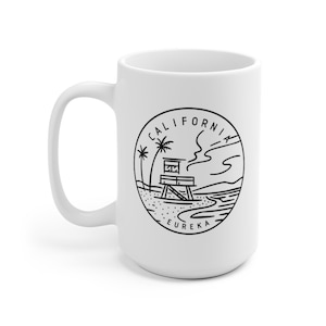 California Mug, State Design Ceramic California Mug (11oz & 15oz) - Personalization Available