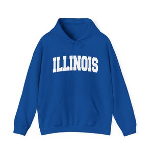 Illinois Graphic Hoodie - Unisex Hooded Sweatshirt, Collegiate Style