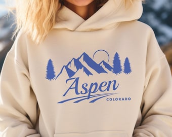 Aspen Colorado Hoodie: Unisex Mountain Graphic Sweatshirt