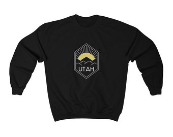 Utah Sweatshirt, Unisex Yellow Sunrise Utah Sweatshirt