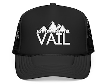 Vail, Colorado Trucker Hat, Vintage Foam Snapback Gift, Vail Gift, Foam Front Mesh Hat, Lake Day Cap