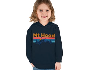 Mt Hood Toddler Hoodie, Retro Mountain Sun Unisex Mt Hood Toddler Sweatshirt