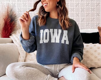Iowa Sweatshirt - Unisex Graphic Crewneck, Collegiate Style