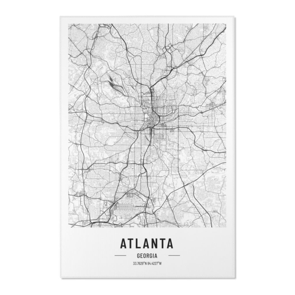 Atlanta Rug Map Design Austin Area Rug Etsy