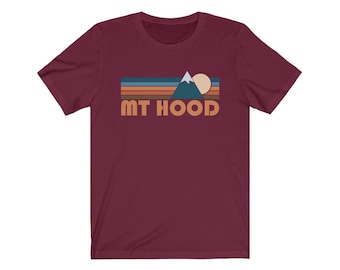 Camiseta retro de Mount Hood, Oregón: camiseta unisex de montaña