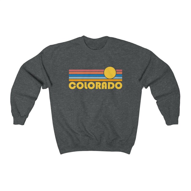 Colorado Sweatshirt — Retro Sunset Unisex Colorado Sweater - Personalization Available (photo 6 of 9)