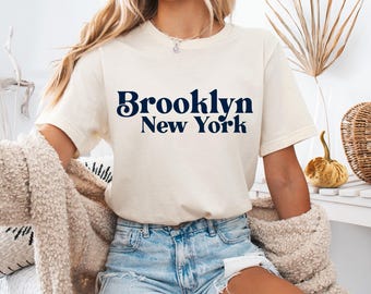 T-shirt graphique Brooklyn New York, t-shirt décontracté, chemise de style vintage