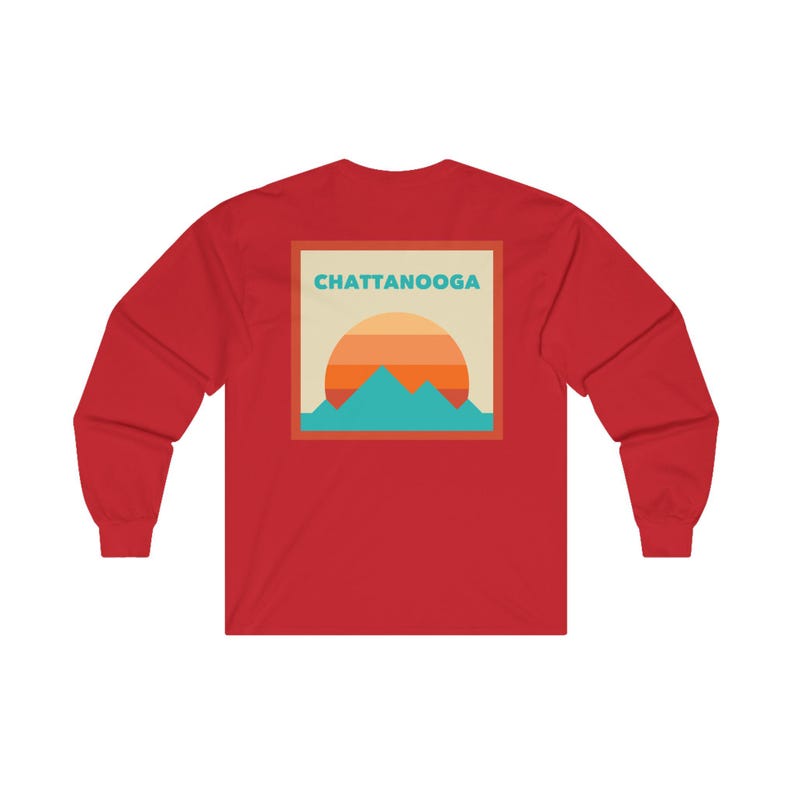 Chattanooga, Tennessee Retro Mountain Unisex Long Sleeve Tee Vintage