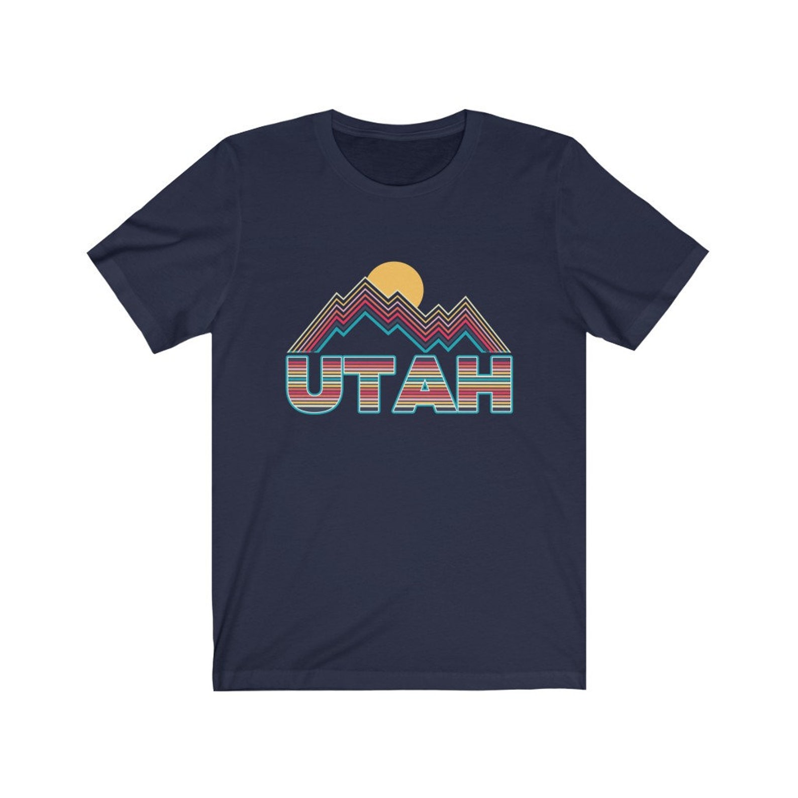 Retro Utah Mountain Unisex Utah TShirt Etsy